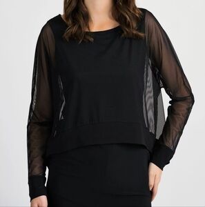Black Sheer Sleeve Top
